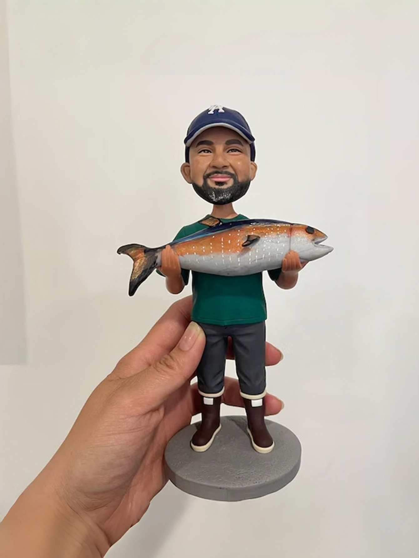 Custom Fishing Expert Figurine, Fisherman Statue Figurine